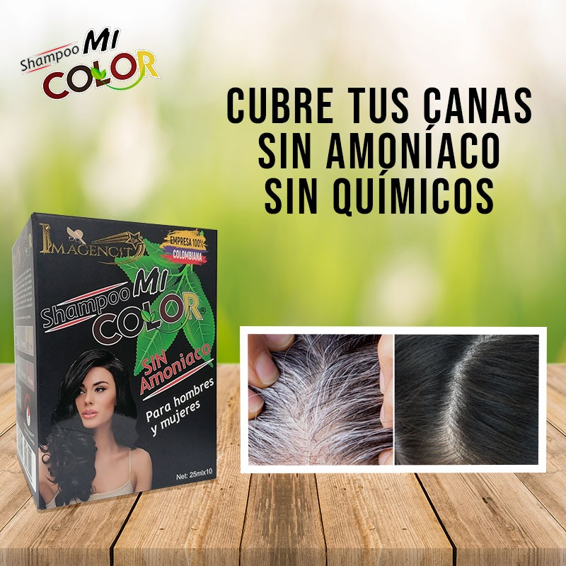 Shampoo Mi Color - Cubre Canas (Negro, Castaño o Rojizo)